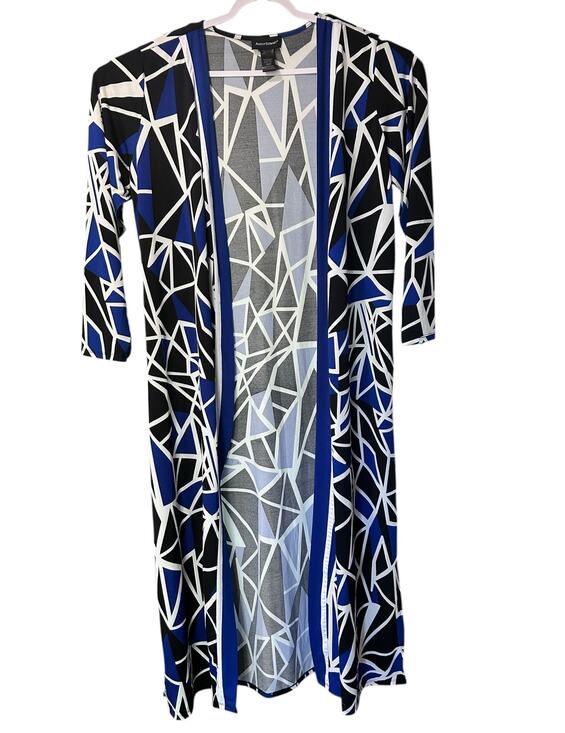 Ashley Stewart Tops - Ashley Stewart Open Cardigan Cover Up Maxi Artsy Boho Geometric Design SZ 18/20